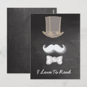 Mustache Chalk Design Briefkaart (Voorkant / Achterkant)