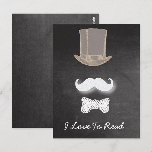 Mustache Chalk Design Briefkaart (Voorkant / Achterkant)