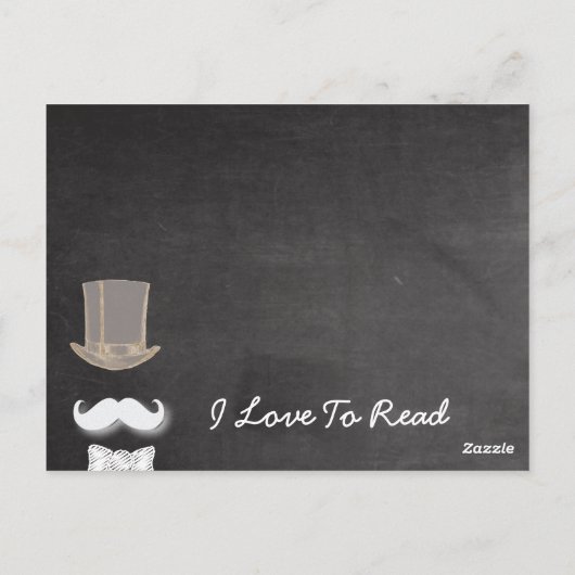 Mustache Chalk Design Briefkaart (Achterkant)