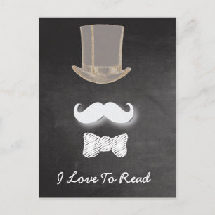 Mustache Chalk Design Briefkaart