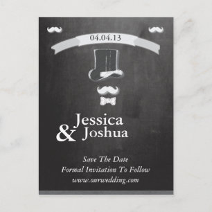 Mustache Chalk met banner Briefkaart