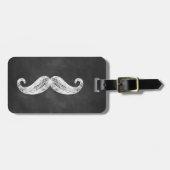 Mustache Chalkboard Bagagelabel (Voorkant horizontaal)
