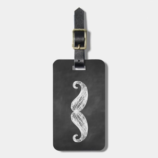 Mustache Chalkboard Bagagelabel (Voorkant verticaal)