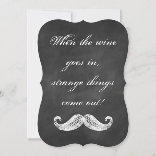 Mustache Chalkboard Halloween Party Invitation Kaart (Voorkant)