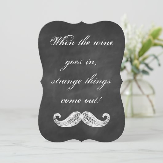 Mustache Chalkboard Halloween Party Invitation Kaart (Staand voorkant)
