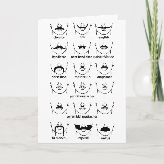 Mustache Chart Vaderdag Kaart (Voorkant)