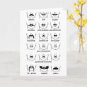 Mustache Chart Vaderdag Kaart (Gele Bloem)