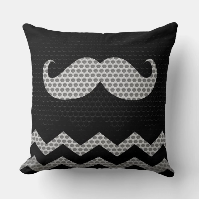 Mustache Chevron Hole Kussen (Voorkant)