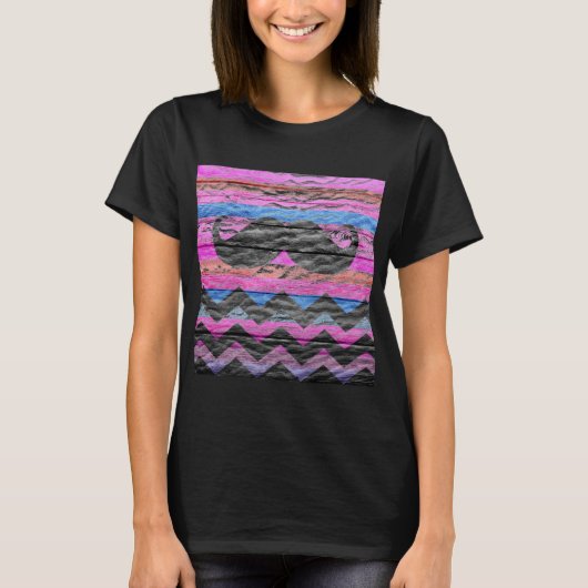 Mustache Chevron Modern Wood #2 T-shirt (Voorkant)