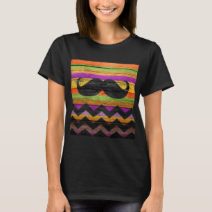 Mustache Chevron Modern Wood #4 T-shirt