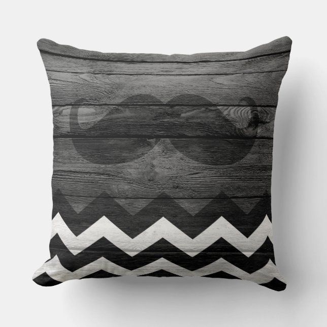 Mustache Chevron  Wooden #4 Kussen (Voorkant)