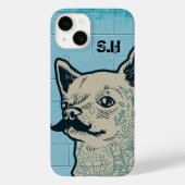 Mustache Chihuahua Graffiti Monogram Case-Mate iPhone Case (Achterkant)