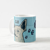 Mustache Chihuahua Graffiti Monogram Koffiemok (Voorkant links)