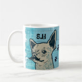 Mustache Chihuahua Graffiti Monogram Koffiemok (Links)