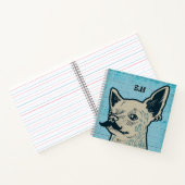 Mustache Chihuahua Graffiti Monogram Notitieboek (Binnen)