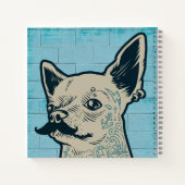 Mustache Chihuahua Graffiti Monogram Notitieboek (Achterkant)