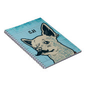 Mustache Chihuahua Graffiti Monogram Notitieboek (Rechterzijde)