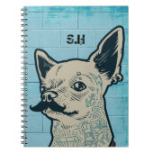 Mustache Chihuahua Graffiti Monogram Notitieboek (Voorkant)
