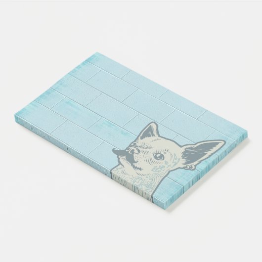 Mustache Chihuahua Graffiti Wall Post-it® Notes (Schuin)