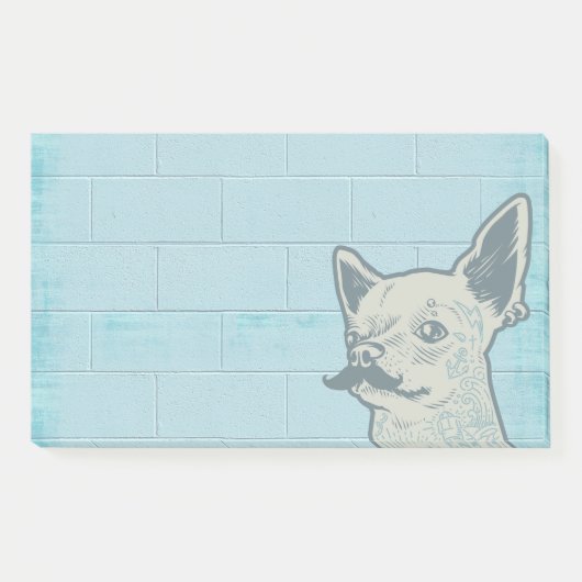 Mustache Chihuahua Graffiti Wall Post-it® Notes (Voorkant)