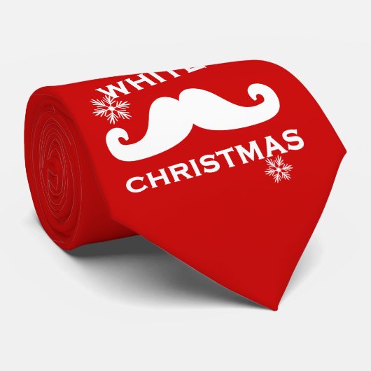 Mustache Christmas Stropdas (Opgerold)
