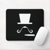 Mustache & Cigar Pictogram Mousepad Muismat (Met muis)
