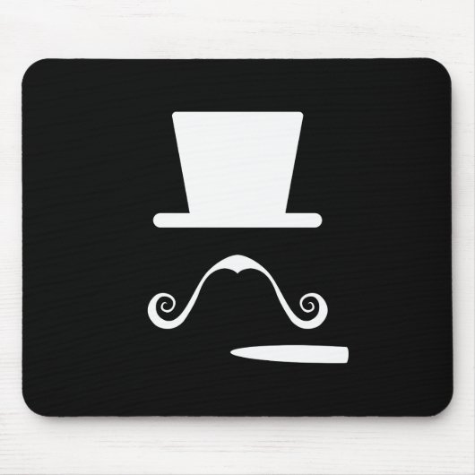 Mustache & Cigar Pictogram Mousepad Muismat (Voorkant)