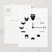 Mustache Clockface Briefkaart (Voorkant / Achterkant)