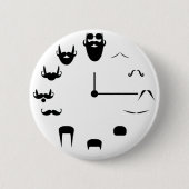 Mustache Clockface Ronde Button 5,7 Cm (Voorkant)