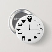 Mustache Clockface Ronde Button 5,7 Cm (Voorkant /achterkant)