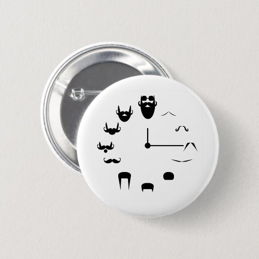 Mustache Clockface Ronde Button 5,7 Cm (Voorkant /achterkant)