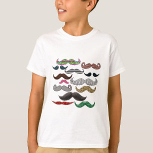 Mustache Collage Mustaches Popular toevoegen Kleur T-shirt