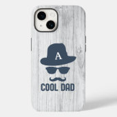 Mustache Cool Dad Best DAD Ever Monogram Initiaal Case-Mate iPhone Case (Achterkant)