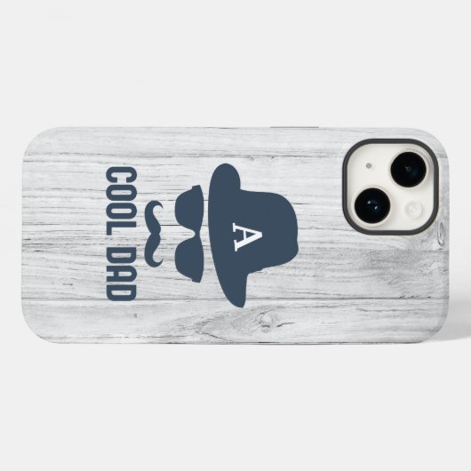 Mustache Cool Dad Best DAD Ever Monogram Initiaal Case-Mate iPhone Case (Achterkant (horizontaal))
