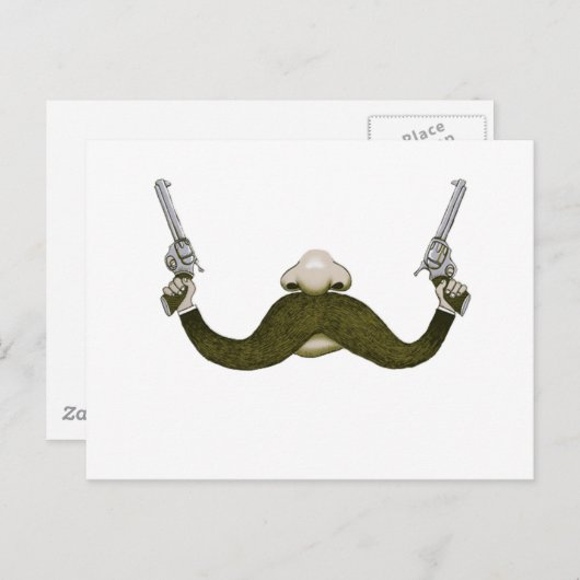 Mustache Cowboy Briefkaart (Voorkant / Achterkant)