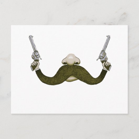 Mustache Cowboy Briefkaart (Voorkant)