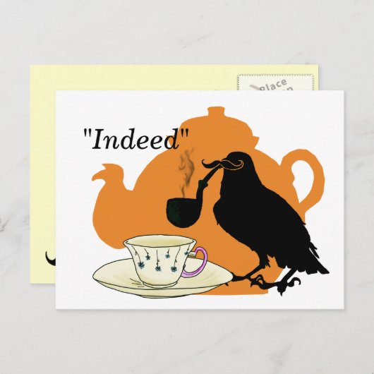 Mustache crow briefkaart (Voorkant / Achterkant)