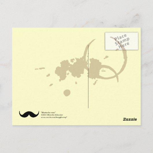 Mustache crow briefkaart (Achterkant)