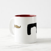 MUSTACHE CUP. TWEEKLEURIGE KOFFIEMOK (Voorkant links)