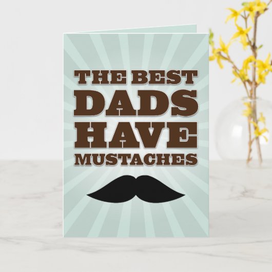 Mustache Dad Father's Day Kaart (Gele Bloem)