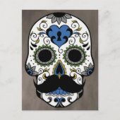 Mustache Dag van de dode suikerschedel Briefkaart (Voorkant)
