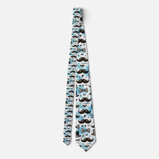 Mustache Dapper Pattern Necktie Tie Stropdas (Achterkant)