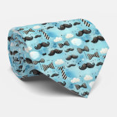 Mustache Dapper Pattern Necktie Tie Stropdas (Opgerold)