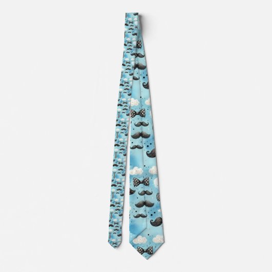 Mustache Dapper Pattern Necktie Tie Stropdas (Achterkant)