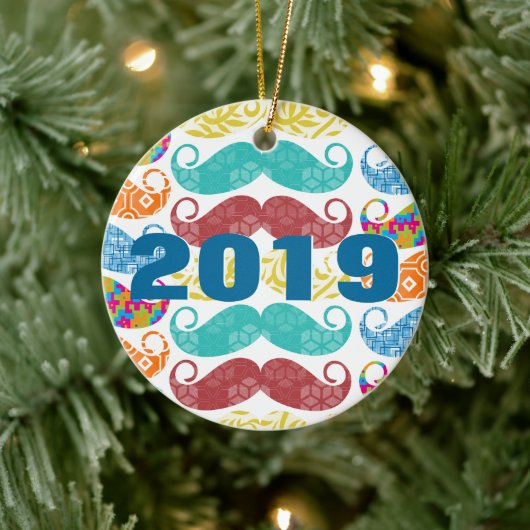 Mustache de heer Hipster Lil Man Baby Keramisch Ornament (Boom)