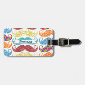 Mustache de heer Hipster  Retro Bagagelabel (Voorkant horizontaal)