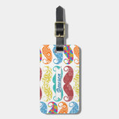 Mustache de heer Hipster  Retro Bagagelabel (Voorkant verticaal)