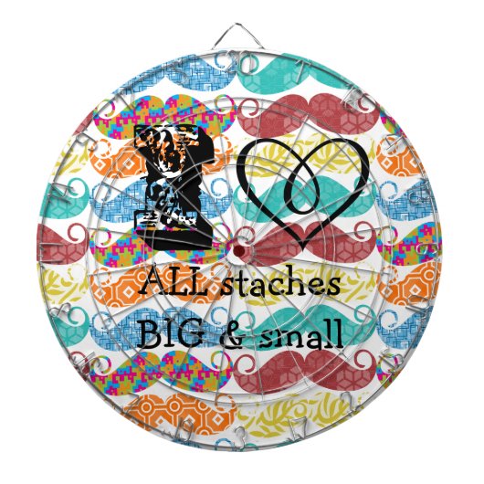 Mustache de heer Hipster Retro Dartbord (Voorkant)
