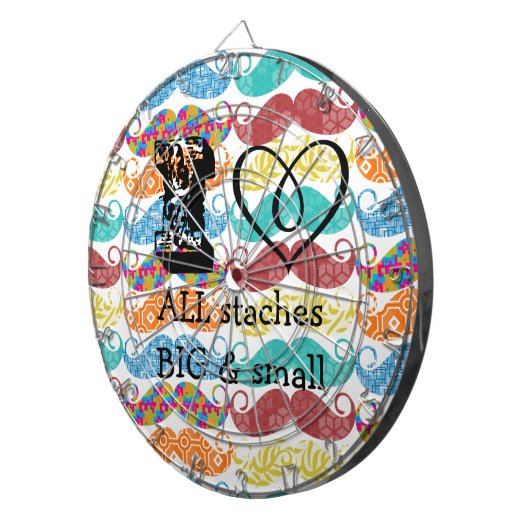 Mustache de heer Hipster Retro Dartbord (Voorkant Rechts)
