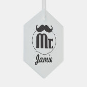 Mustache de heer Hipster Retro Glas Ornament (Voorkant Rechts)